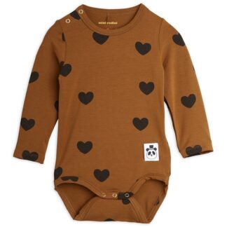 Mini Rodini Basic Hearts Brown Body - Mini Rodini