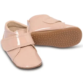 Pom Pom Futter Velcro Scallops Dusty Rose Patent - Milledeux