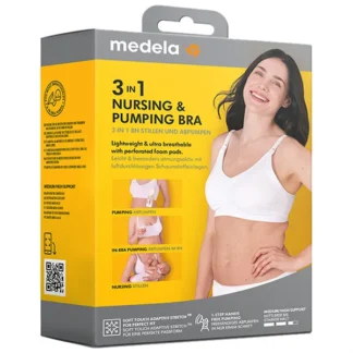 medela 3-i-1 Amme- og pumpe BH Hvid - medela