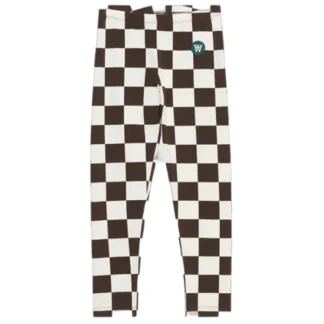 Wood Wood Off-White/Black Coffee Aop Ira Checkered Leggings - Wood Wood