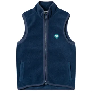 Wood Wood Eternal Blue Jed Zip Fleece Gilet - Wood Wood