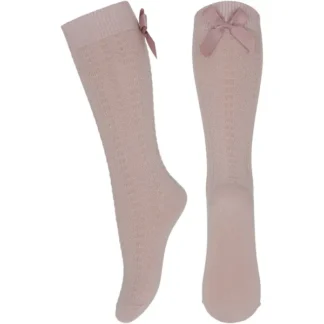 MP 67006 Sofia Knee Socks Bow 853 Rose Dust - MP Danmark