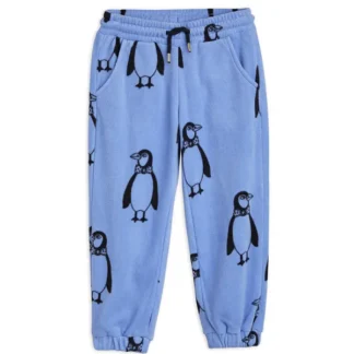 Mini Rodini Penguin Fleece Sweatpants Blue - Mini Rodini