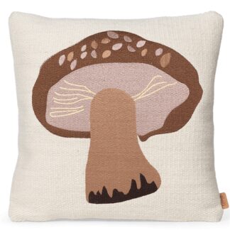 Ferm Living Forest Embroidered Pude Porcini - Ferm Living