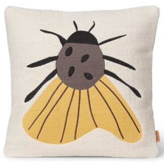 Ferm Living Forest Embroidered Pude Moth - Ferm Living