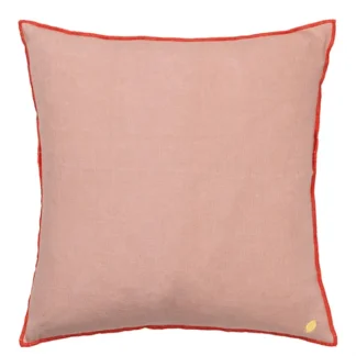 Ferm Living Contrast Hør Pude Dusty Rose - Ferm Living