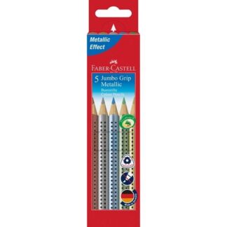 Faber Castell Jumbo Grip Metallic 5 Trekants Farveblyanter - Faber-Castell