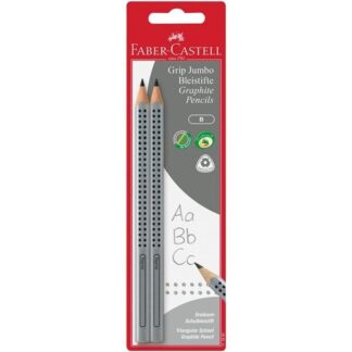 Faber Castell Jumbo Grip Blyanter 2 stk Sølv - Faber-Castell