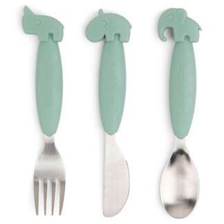 Done by Deer YummyPlus Easy Grip Cutlery Set Green - DonebyDeer