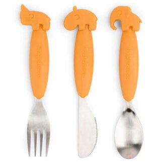 Done by Deer YummyPlus Easy Grip Cutlery Set Mustard - DonebyDeer