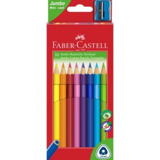 Faber Castell Jumbo 10 Trekants Farveblyanter - Faber-Castell