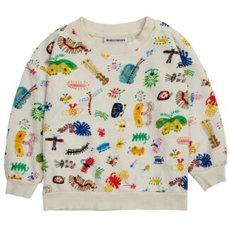 Bobo Choses Baby Funny Insects All Over Sweatshirt Round Neck Offwhite - Str. 9 mdr - Bobo Choses