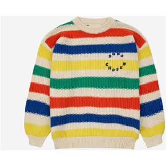 Bobo Choses Multicolor Stripes Sweater Round Neck Multicolor - Str. 8-9 år - Bobo Choses