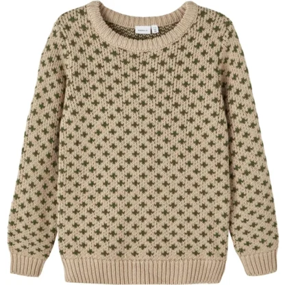 Name it Oxford Tan Onis Striktrøje - Name it