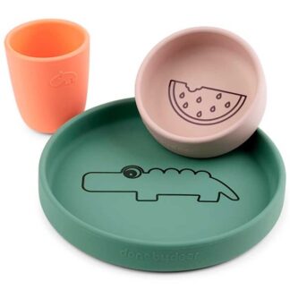 Done by Deer Silicone Dinner Set Croco Colour Mix - DonebyDeer