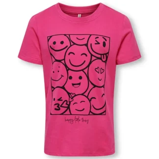 Kids ONLY Fuchsia Purple Smil Happy T-Shirt - Hummel