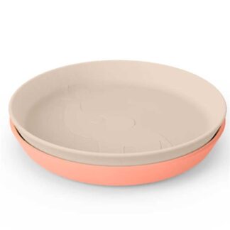 Done by Deer Kiddish Tallerken 2-pak Elphee Sand/Coral - DonebyDeer