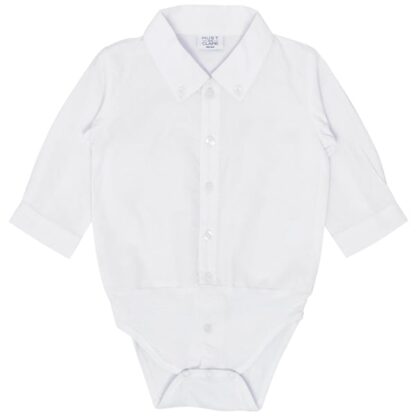 Hust & Claire Baby White Birger Skjortebody - Str. 56 - Hust & Claire