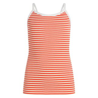 Mads Nørgaard Trilina Cotton Stripe Tee Cherry Tomato/White - Mads Nørgaard