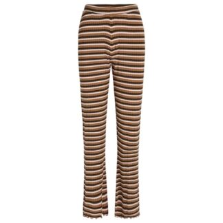 Mads Nørgaard Stripe Lala Leggings Stripe Pecan Brown - Mads Nørgaard