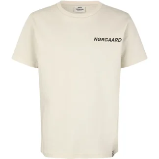 Mads Nørgaard Printed Tee Thorlino T-shirt Almond Milk - Mads Nørgaard