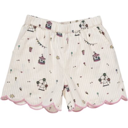 Copenhagen Colors Cream Tivoli Print Printed Shorts W. Deco Edge - Str. 122 - Copenhagen colors