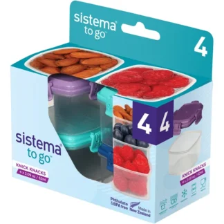 Sistema To Go Mini Knick Knack Opbevaringsbøtter 62 ml Mixed Pack 4-pak - Sistema