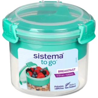 Sistema To Go Morgenmadsbøtte 530 ml Minty Teal - Sistema