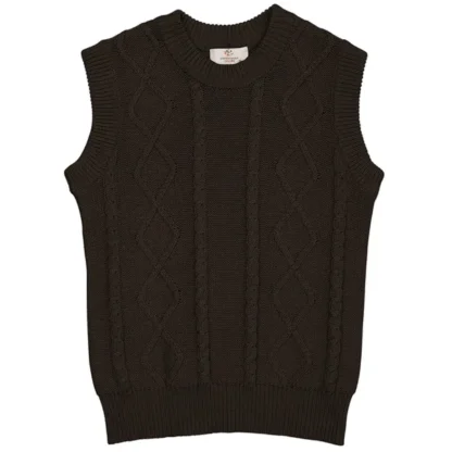 Copenhagen Colors x Luksusbaby Dark Brown Strikket Cable Vest - Copenhagen colors