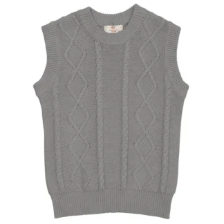 Copenhagen Colors x Luksusbaby Grey Strikket Cable Vest - Str. 110 cm - Copenhagen colors