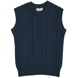 Copenhagen Colors x Luksusbaby Navy Strikket Cable Vest - Str. 86 - Copenhagen colors