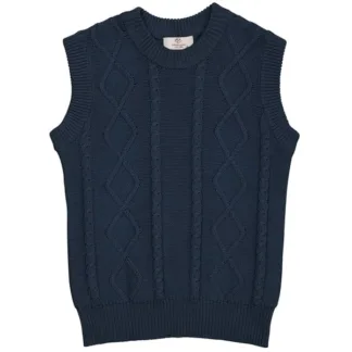 Copenhagen Colors x Luksusbaby Navy Strikket Cable Vest - Str. 98 - Copenhagen colors