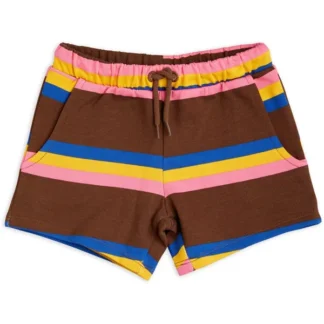 Mini Rodini Stripe Sweatshorts Brown - Mini Rodini