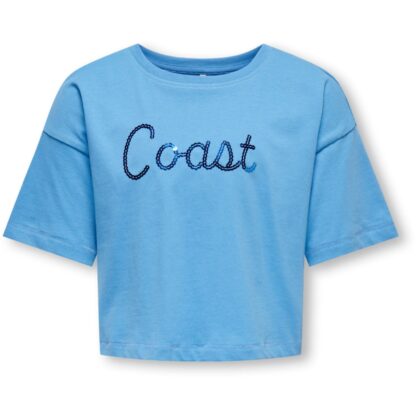 kids ONLY Azure Blue Coast Olivia Loose Sequins Top - Str. 134/140 - Kids ONLY