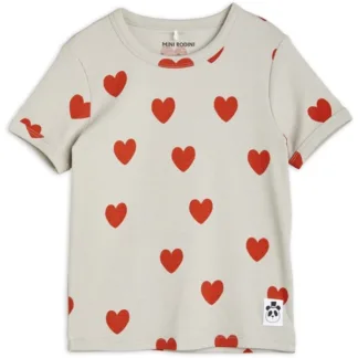 Mini Rodini Hearts Aop T-shirt Grey - Mini Rodini