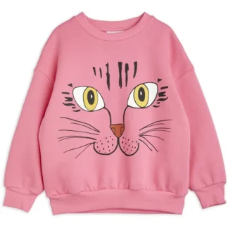 Mini Rodini Cat Face Sp Sweatshirt Pink - Mini Rodini