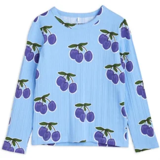 Mini Rodini Plum Aop Bluse Blue - Mini Rodini