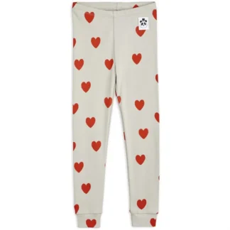 Mini Rodini Hearts Aop Leggings Grey - Mini Rodini