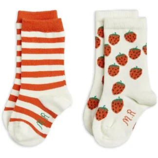 Mini Rodini Strawberries 2-Pak Strømper Multi - Mini Rodini