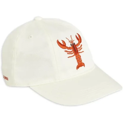 Mini Rodini Lobster Emb Soft Cap White - Mini Rodini