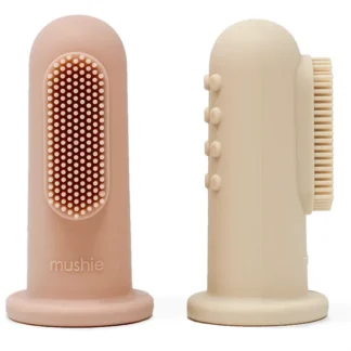 Mushie Finger Tandbørste 2-pak Blush/Shifting Sand - Mushie