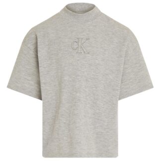 Calvin Klein Light Grey Heather Stitch Monogram T-Shirt - Str. 12 år - Calvin Klein