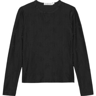 Calvin Klein Ck Black Ck Jacquard Slim Bluse - Str. 12 år - Calvin Klein