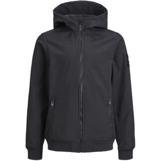 Jack & Jones Junior Black Basic Softshell Jacket Med Hætte Noos - Str. 152 - Jack & Jones Junior