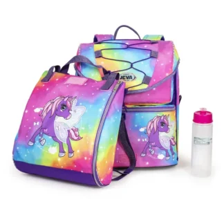 JEVA Intermediate Skoletaske Rainbow Alicorn - JEVA