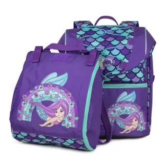 JEVA Intermediate Skoletaske Rainbow Mermaid - JEVA