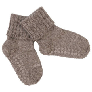 GObabyGO Alpaca Non-Slip Socks Walnut - Str. 1-2 år - Gobabygo