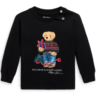 Ralph Lauren Baby Bluse Fa23 Polo Black Gift Bear - Ralph Lauren Baby