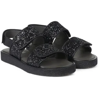 Angulus Glittersandal M. Velcrolukning Sort/Sort Glitter - Angulus