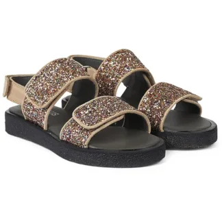 Angulus Glittersandal M. Velcrolukning Sand/Multi Glitter - Angulus